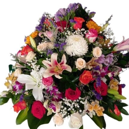 Colorful Mix Flowers Basket image