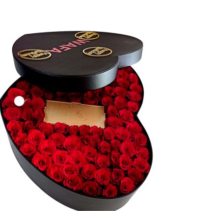 Rose Whisper Dubai – heart-shaped 80 red roses with personalization for birthdays and anniversaries