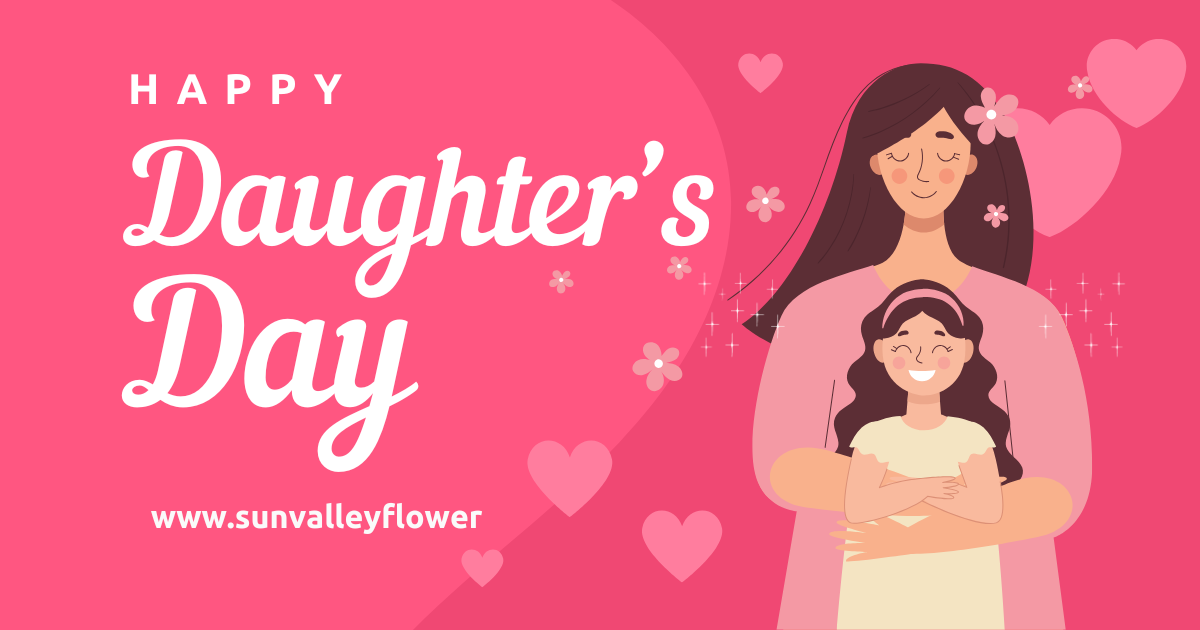 Mother and daughter embracing for Daughters Day 2025 with Sun Valley Flower Dubai, celebrating on September 28.