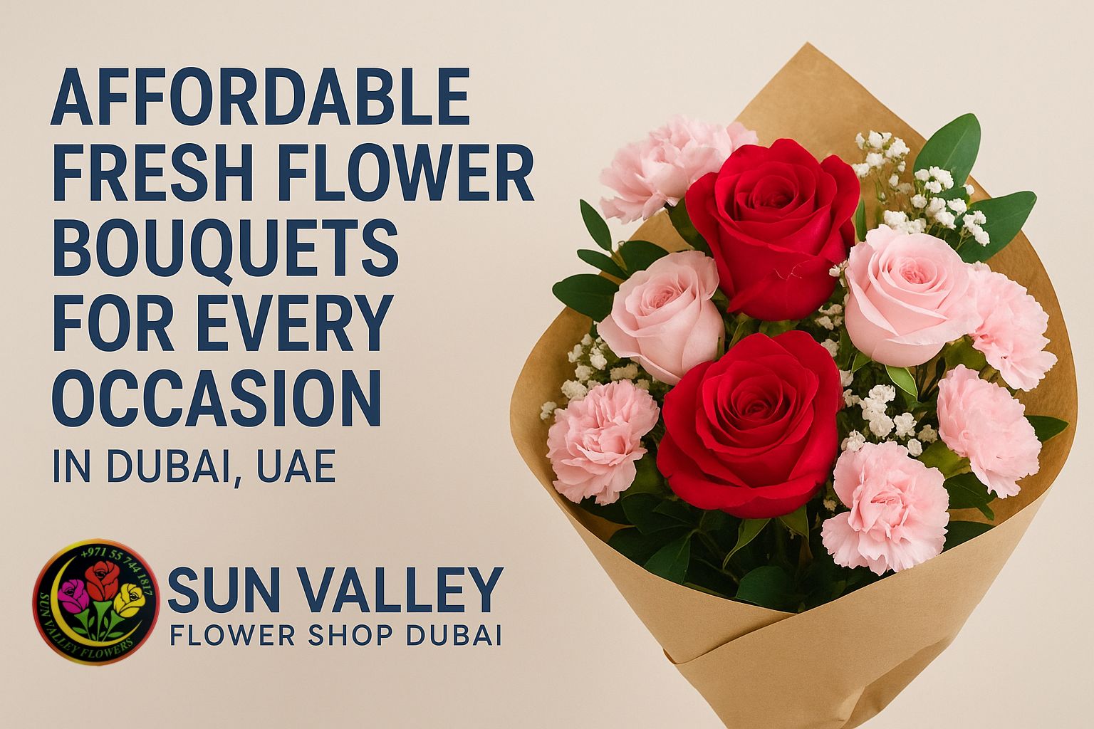 Affordable fresh flower bouquets Dubai